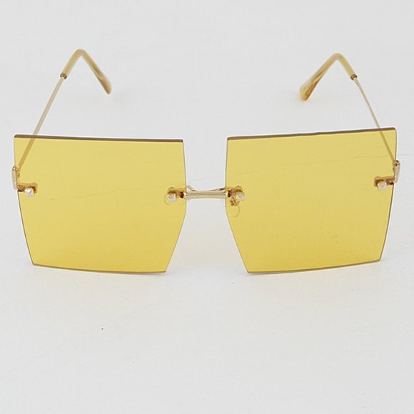 Square Rimless Frameless Large Oversize Sunglasses - Picture 6 of 7